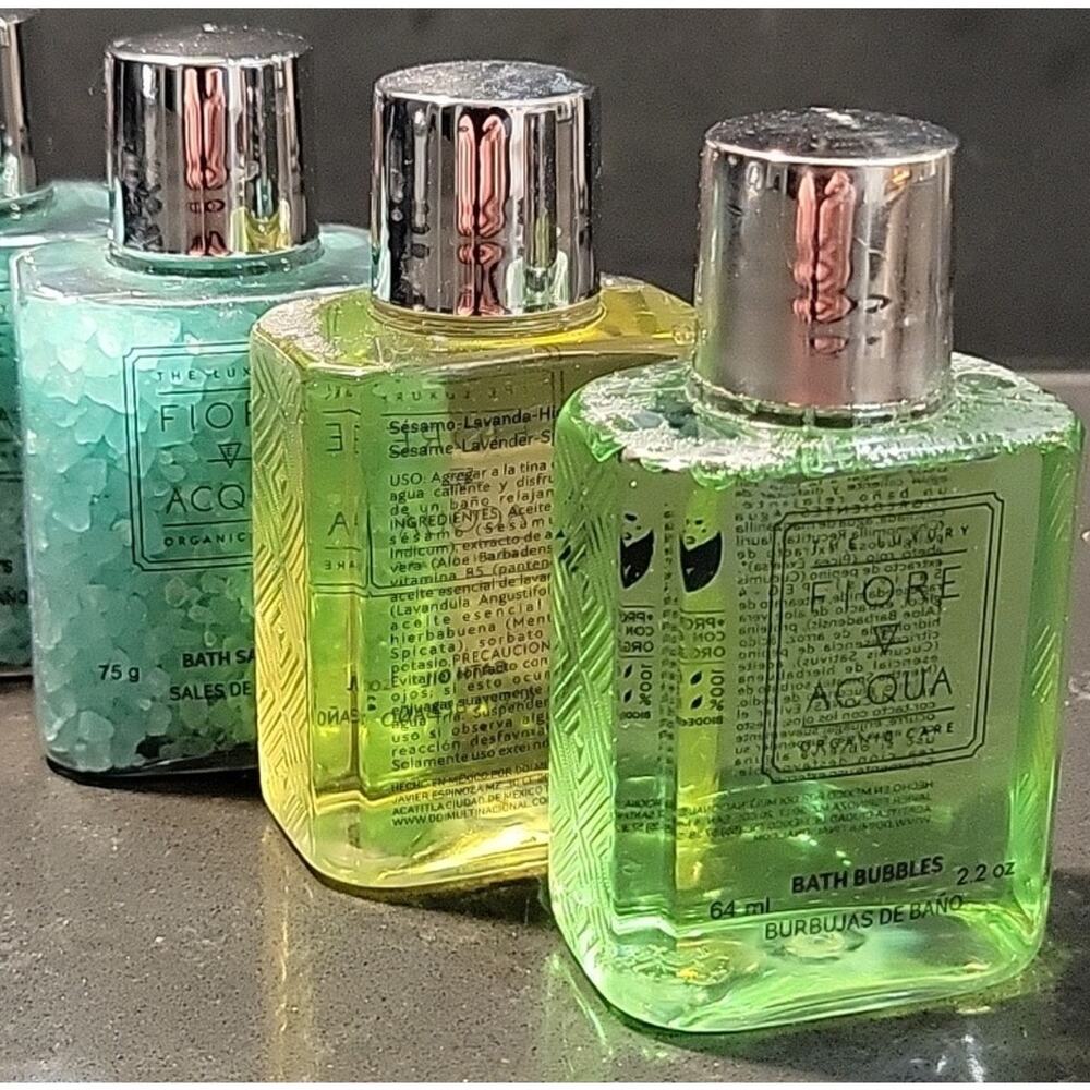 The Luxury Fiore Acqua Bubble Bath Salts Organic Care Set of 3 Aromatherapy